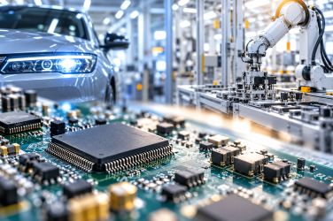 Imagen creada con IA. La demanda de chips para la industria y el automóvil se está recuperando con fuerza.
